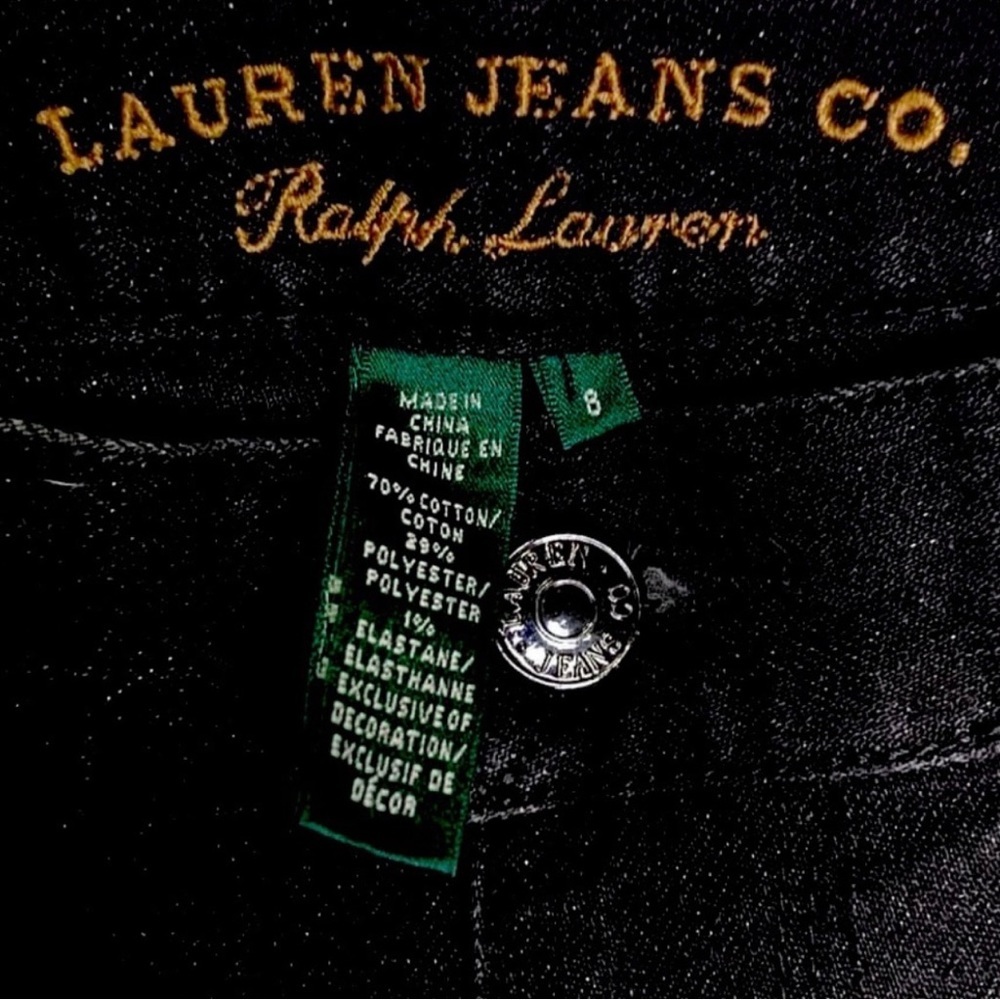 Ralph Lauren 90s Black Rhinestone Pocket Jeans Women’s 8 - Picture 7 of 9